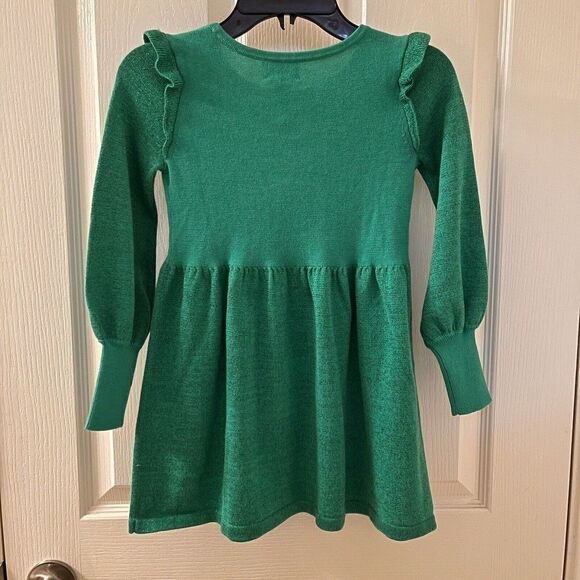 Lilly Pulitzer Caila Sweater Dress Botanical Green Metallic Girls S (4-5) NWT - Picture 9 of 11